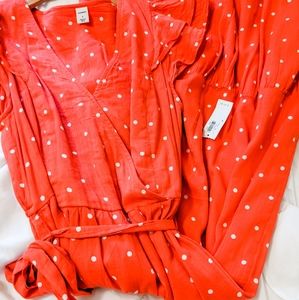 Old Navy coral wrap dress